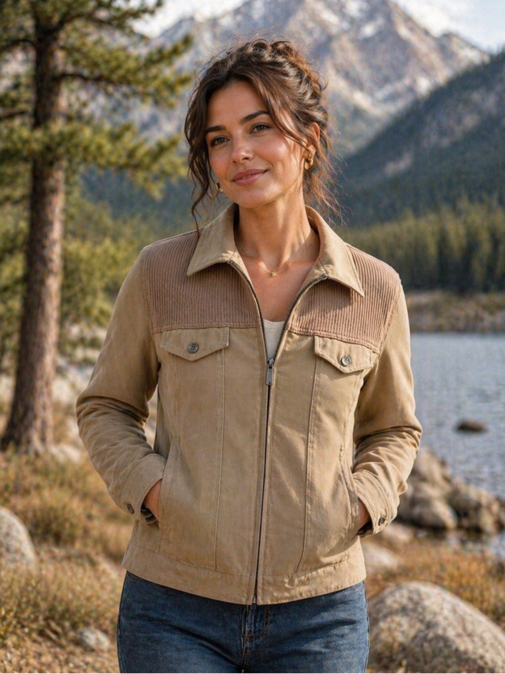 Allison Daley Tan Zip Jacket